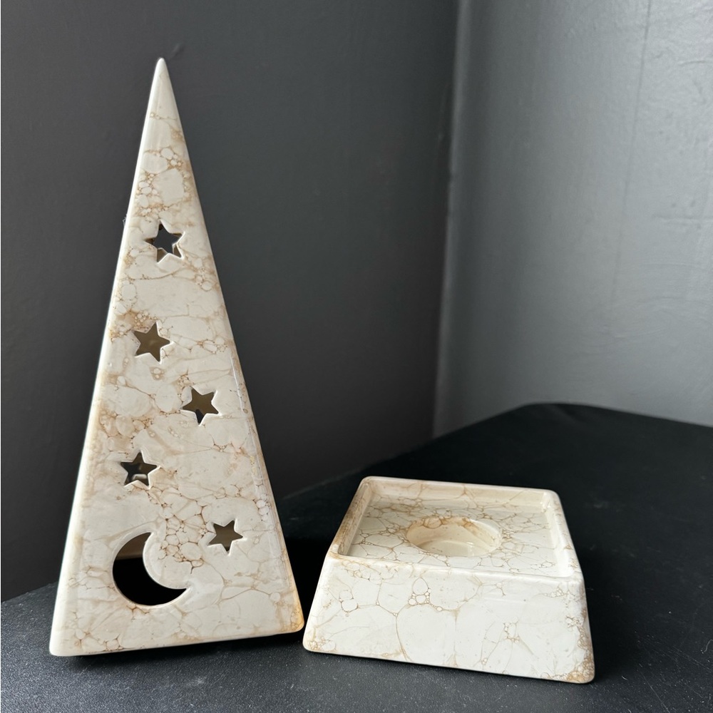 PartyLite Moon & Stars Pyramid Tealight Candle